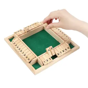 2023 Best Popular 4 Players Wood Color Shut The Box Board Game Set Deluxe Board Game Party Club Games for Adults Families