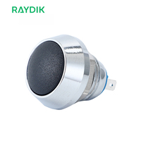 Saklar tombol tekan daya IP66 elektrik, tipe kubah logam 12mm on Off 12 Volt AC Mini
