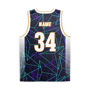 Maillot de basket sportif élégant Healy, col en V, sans manches, en mesh, imprimé géométrique sublimé, unisexe, adulte, respirant, toutes saisons - Product Image 2