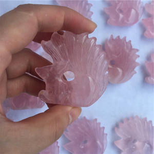 ขายส่งธรรมชาติโรสควอตซ์คริสตัลหินแกะสลักสีชมพู<span class=keywords><strong>เก้า</strong></span><span class=keywords><strong>หาง</strong></span>ฟ็อกซ์สำหรับของขวัญ - Product Image 1