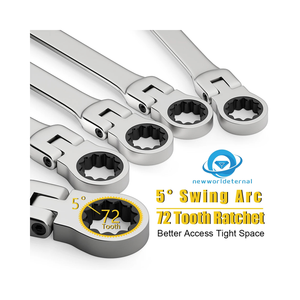 Tốt Nhất Bán 14Pcs 8-24Mm Flex-Đầu Cờ Lê Ổ Cắm Cờ Lê Kit Kết Hợp Hộp End Metric Tay Công Cụ Sửa Chữa Xe Công Cụ - Product Image 3