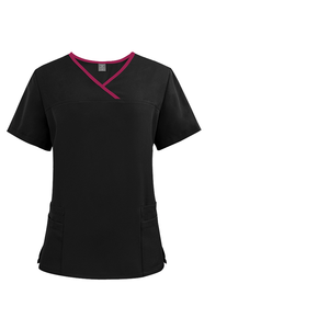 Uniformes de Enfermería Unisex con Cuello en V, Color Único, Conjunto de Pantalones y Blusa Quirúrgica, Tela Tejida, Detección de Agujas, Servicio OEM para el Sector Médico - Product Image 1