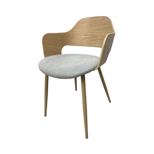 <span class=keywords><strong>Fauteuil</strong></span> en bois de chêne contreplaqué de style européen moderne avec pieds en métal et assise rembourrée en <span class=keywords><strong>tissu</strong></span> pour salle à manger, bureau à domicile, meubles - Product Image 4