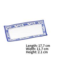 Assiette en porcelaine bleue et blanche chinoise-Vaisselle pour restaurants-Plat de service rectangulaire pour casseroles chaudes utilisées dans les restaurants