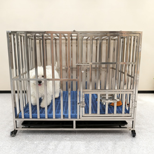304 Stainless Steel Dog Crates Heavy Duty Rustproof Kennel, Anti-Corrosion <strong>Cages</strong> with Wheels, Foldable Veterinary <strong>Pet</strong> Enclosure - Product Image 3