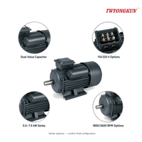 Moteur à induction monophasé Ariely Electric 1HP 2HP 3HP 220V-230V, efficacité IE3, protection IP44/IP54, certifié CCC/CE, YL YC