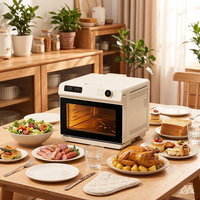 Four à pizza électrique en aluminium facile à nettoyer, 32L, multifonction intelligent, vapeur, friteuse à air numérique avec fenêtre visible, 1800W
