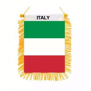 Custom Logo ITALY Pennant <b>Flag</b> for Car Rearview Mirror & Home Decoration Digital Printing for Education - Product Image 1
