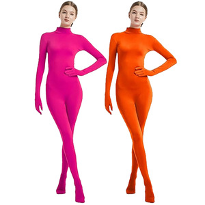 Women's Solid Color <b>Bodysuit</b> Stretch Knitted Dance Stage Costume Adult Size - Product Image 4