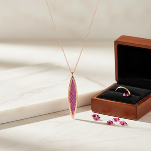 Collar de diseño minimalista con piedra de circonita rubí, joyería turca hecha a mano al por mayor, plata de ley 925 - Product Image 3
