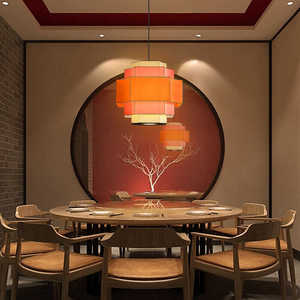 Lampes suspendues carrées E27 40cm 60cm de diamètre pour éclairage commercial de restaurant - Product Image 2