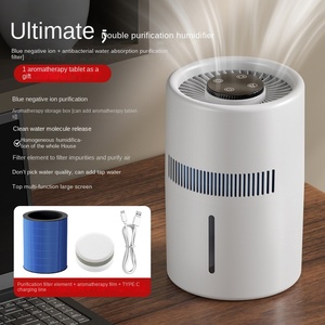 Humidificateur d'intérieur <0,5L 23W compact sans brume, à évaporation, avec filtre à impeller, alimentation USB, LED à changement de couleur pour le bureau - Product Image 3