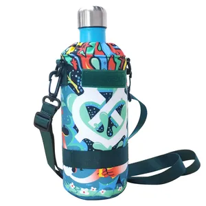 全彩印刷定制标志水瓶袋袋户外酒瓶绝缘载体抱袋冷却器袋