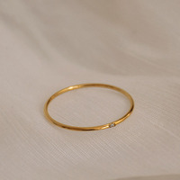 Bijoux minimalistes, imperméables, fins, en acier inoxydable plaqué or 18 carats, avec un mini zircon, pour femmes