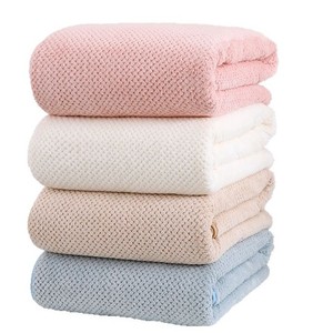 Serviette de bain en polaire corail 400G 500G séchage rapide couleur unie rectangulaire pour usage domestique ensemble de serviettes pour adultes - Product Image 4