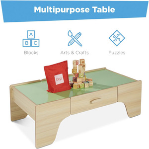 Best Choice Products Large 50in 70-Piece <strong>Train</strong> <strong>Table</strong>, Multipurpose Wooden Toy Activity Play for Children W/Tracks, Reversible - Product Image 6