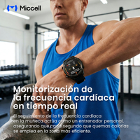 Montre connectée Miccell 5 ATM, charge sans fil, batterie longue durée, fréquence cardiaque, oxygène, IA, répond aux appels
