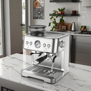 Macchina per Caffè Espresso Professionale 3-in-1 <span class=keywords><strong>con</strong></span> <span class=keywords><strong>Macinacaffè</strong></span> Elettrico per Casa e Hotel, 20 Bar, Approvazione CE e RoHS - Product Image 2