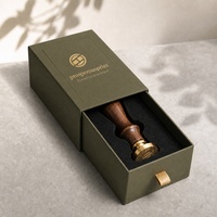 Boîte cadeau rigide avec logo personnalisé, boîte en papier à ouverture coulissante de luxe pour l'emballage des sceaux de cire
