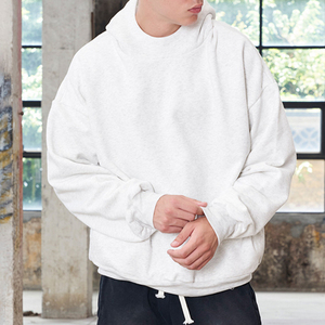 Pull à capuche en molleton 100 % coton, personnalisable avec logo, couleur unie, épais, coupe oversize, écologique, coupe-vent pour homme – Vente en gros - Product Image 6