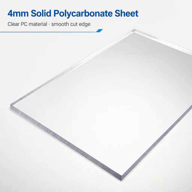 1220/1560/1820/2100mm Polycarbonate Solid Sheet 4mm Thick Environmentally Friendly PC Material Custom Cutting Service