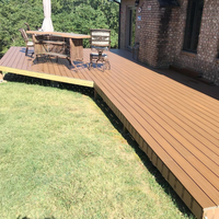 Plancher de terrasse en composite WPC, carré, pour jardin extérieur, anti-UV, imperméable, antidérapant, avec gaufrage 3D profond, imitation teck creux