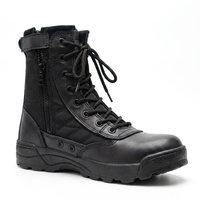 Bottes tactiques en microfibre couleur désert avec coutures renforcées sur les orteils, fermeture éclair latérale, bottes hautes pour l'extérieur