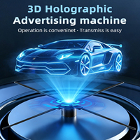 Ventilateur holographique 3D HD100 à unité unique, projecteur holographique LED, contrôle par application Wifi, affichage holographique publicitaire portable
