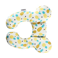 Coussin de tête pour poussette et siège auto avec coins en forme de fleur, en polyester et coton, rembourrage en coton PP, motif dessin animé