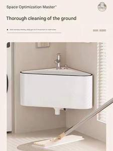 Настенная треугольная раковина из фарфора ручной работы, керамическая умывальница для ванной, маленькая угловая раковина - Product Image 3