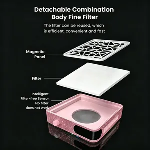 Aspirateur de poussière pour ongles en diamant, design ultra fin, forte aspiration, faible bruit, outil de manucure avec 100 filtres en coton - Product Image 3