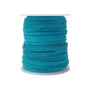 3mm Flat Suede <b>Leather</b> <b>Cord</b> Roll with Crimp & End Beads Customized Size for Bracelet Making Jewelry Findings - Product Image 1