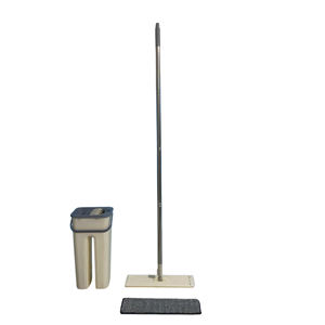 Cubo de fregona con sistema de centrifugado y fregona plana mágica, para uso en seco y húmedo, herramientas de limpieza para el hogar y la cocina, con paño de microfibra de repuesto - Product Image 6