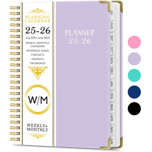 2025 del Notebook inglese transfrontaliero A5/A6/<span class=keywords><strong>A4</strong></span> del calendario della bobina del piano settimanale 100 fogli di rilegatura termica della carta Record di lavoro a fogli mobili - Product Image 2