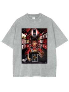 Camisetas Unisex Lavadas y Envejecidas con Estampados Digitales por Transferencia Térmica con Temática de Series de TV en Diferentes Tallas, 230 Gramos - Product Image 1
