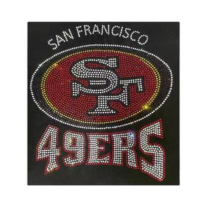 Motivo de Diamantes de Imitación Termoadhesivos con Logotipo de los 49ers de Fútbol Americano, Transferencia de Cristal para Planchar, Adorno Brillante para Camisetas DIY - Product Image 1