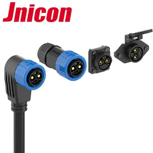 Jnicon Plastic M23 2pin Battery Power 8pin waterproof Male Female Cable Connector