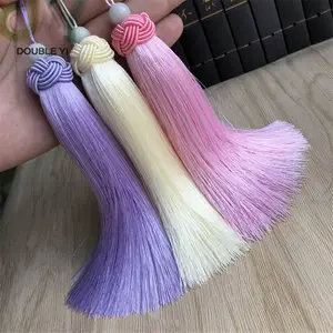 Slik Kwastje Chinese Knoop Charms Kwasten Arts Ambachten Naaien Diy Kleding Naaien Stof Tassel Fringe