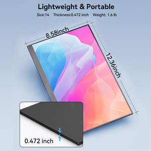 Monitor Portátil FHD de 14 Pulgadas con Puertos Tipo C, Conexiones Inalámbricas, Fácil Conexión, Monitor Portátil para Juegos de Teléfono y Laptop con Batería - Product Image 6
