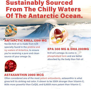 Aceite de <span class=keywords><strong>krill</strong></span> antártico de etiqueta privada <span class=keywords><strong>1000</strong></span> <span class=keywords><strong>mg</strong></span> con astaxantina y fosfolípidos de EPA DHA al 30% - Product Image 5
