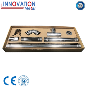 Kit de cheminée moderne en acier inoxydable de 150 mm (6 pouces) à double paroi, avec coude et raccord en T, pour poêle à <span class=keywords><strong>bois</strong></span> et accessoires de foyer - Product Image 1