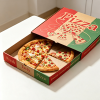 Boîte à pizza carrée biodégradable avec revêtement intérieur en aluminium pour garder la pizza chaude et croustillante lors des livraisons longue distance, évitant une croûte molle.