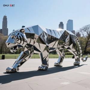 Onlyart Factory Profession Design et Statue de tigre géante en acier inoxydable en métal moderne sur mesure pour les projets de <span class=keywords><strong>zoo</strong></span> - Product Image 5