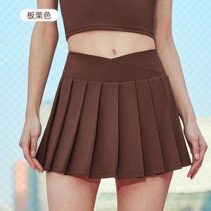 Kadın Crossover yüksek belli fırfır katmanlı egzersiz atletik Golf Skort tenis etekler ile cepler - Product Image 4