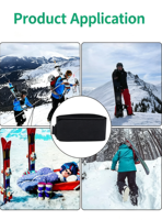 Sangle de ski écologique en gros, compagnon de ski hivernal, vente chaude en Europe et en Amérique, sangle auto-agrippante pour planche de ski avec logo personnalisé