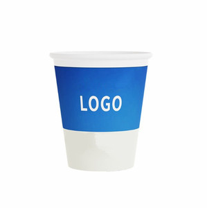 Tasse de boisson de café de papier laminé par PE de papier <span class=keywords><strong>blanc</strong></span> de stock bon marché autour de 7oz - Product Image 4