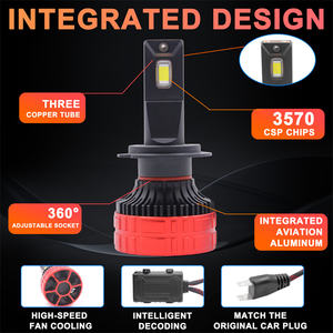 Fsylx ไฟหน้า LED H11 H7 H4 H1 X9 H4สูงสุด130W 26000lm <span class=keywords><strong>สี</strong></span><span class=keywords><strong>ขาว</strong></span> H8 9005 H19 9006 K13 focos LED ไฟรถยนต์ H19 LED - Product Image 3