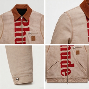 <span class=keywords><strong>Veste</strong></span> <span class=keywords><strong>de</strong></span> travail oversize en toile <span class=keywords><strong>de</strong></span> coton vintage avec fermeture éclair, imprimée en sérigraphie, style streetwear personnalisé, pour <span class=keywords><strong>homme</strong></span> - Product Image 3