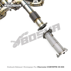 ท่อไอเสีย Catback แบบ Free Flow Downpipe สำหรับ Chevrolet CORVETTE C8 Z06 ปี 2019-2025 ยี่ห้อ Boska ผลิตจากไทเทเนียม พร้อมระบบวาล์ว OEM จากโรงงาน 3 - Product Image 5