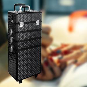 Maletín de Maquillaje 4 en 1, Maletín de Maquillaje Profesional con Ruedas, Maletín de Aluminio para Artistas, Joyería y Cosméticos - Product Image 5